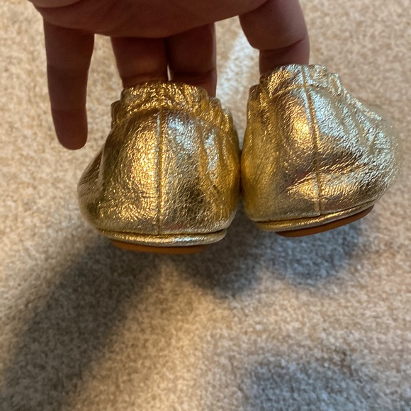 Like New Tory Burch Gold Flats - Picture 2 of 6